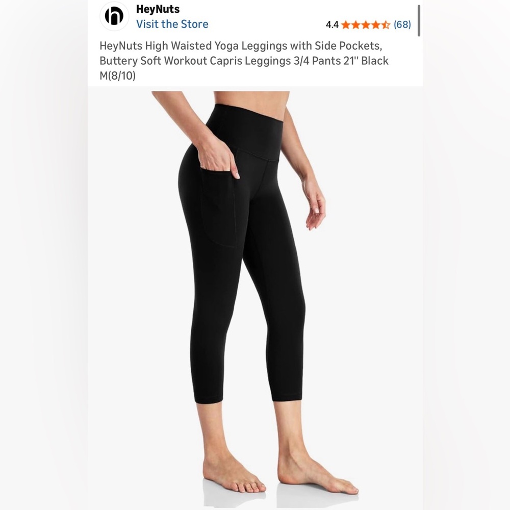 Heynuts capri length leggings with side pockets